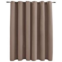 VidaXL Gordijn verduisterend met metalen ringen 290x245 cm taupe - thumbnail