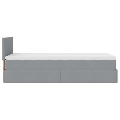 Ottoman bed met matras 80x200cm stof lichtgrijs