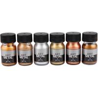 Creativ Company Hobbyverf metallic, afm 5102, 5104, 5106, 5108, 5109, 5110, metallic kleuren, 6x30 ml/ 1 doos - thumbnail