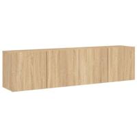 Tv-meubels 2 st wandgemonteerd 80x30x41 cm sonoma eikenkleurig - thumbnail