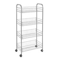 Metaltex Keuken/Badkamer Opbergtrolley Ascona 41x23x84 cm Wieltjes - thumbnail