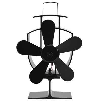 VidaXL Kachelventilator met 5 vinnen zwart