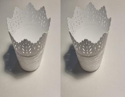 Bloempot PARIJS rond 14,5 cm Wit set van 2 stuks