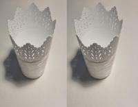 Bloempot PARIJS rond 14,5 cm Wit set van 2 stuks - thumbnail