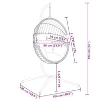 Hangstoel met standaard rattan en staal antracietkleurig - thumbnail