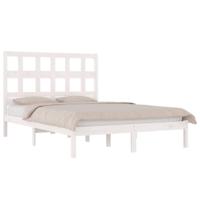 Bedframe zonder matras massief grenenhout wit 160x200 cm - thumbnail