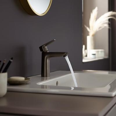 Wastafelmengkraan Talis E 110 HansGrohe Eengreeps met Trekwaste Geborsteld Zwart Chroom
