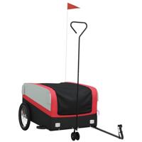 VidaXL Fietstrailer 45 kg ijzer zwart en rood - thumbnail