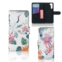 OPPO A91 | Reno3 | Telefoonhoesje | Met pasjeshouder | Bird Flowers - thumbnail