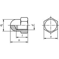 Dresselhaus dopmoer cap nuts, high form m8 - thumbnail