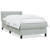 Boxspring met matras fluweel lichtgrijs 90x210 cm - thumbnail