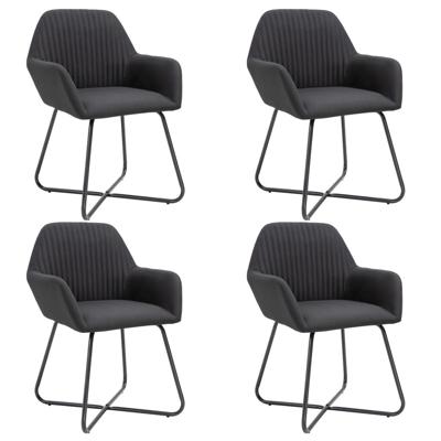 Eetkamerstoelen 4 st stof zwart