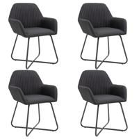 Eetkamerstoelen 4 st stof zwart - thumbnail