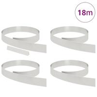 Tuin Grasperkafwerking 4 pcs Zilver 450 x 10 cm Roestvrij staal - thumbnail