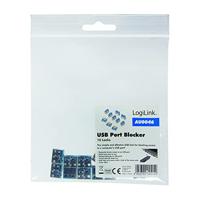 LogiLink USB PORT LOCK USB-A-poortslot Set van 10 stuks Zilver, Blauw Zonder sleutel - thumbnail