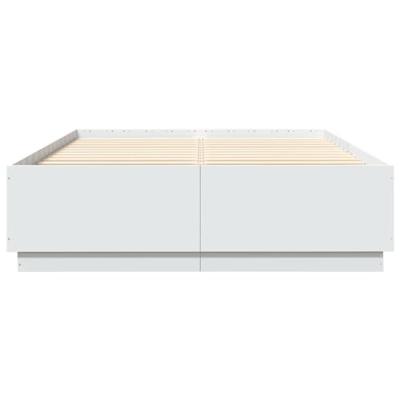 Bedframe met LED-verlichting bewerkt hout wit 150x200 cm
