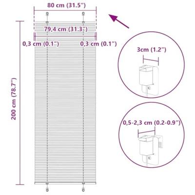 Pliss rolgordijn 80x200 cm stofbreedte 79,4 cm polyester crme