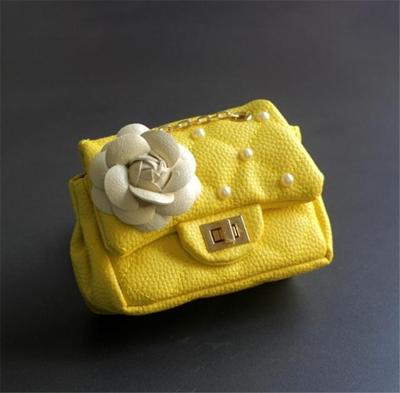 Bloem klinknagel glitter metalen ketting Kid Schoudertas (geel)