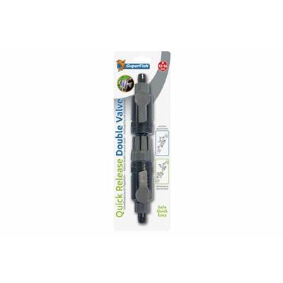 Superfish Dubbelkraan Snelkoppeling 9/12 - Ideaal voor Aquariumonderhoud Zoet & Zout Water