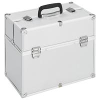 VidaXL Make-up koffer 38x23x34 cm aluminium zilverkleurig - thumbnail