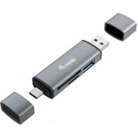 Equip 245460 geheugenkaartlezer USB 3.2 Gen 1 (3.1 Gen 1) Type-A/Type-C Grijs - thumbnail