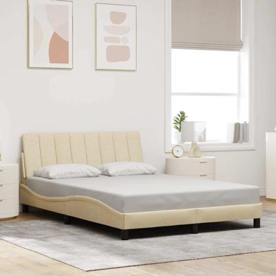 Bedframe zonder matras "Hanko" stof crèmekleurig 140x200 cm