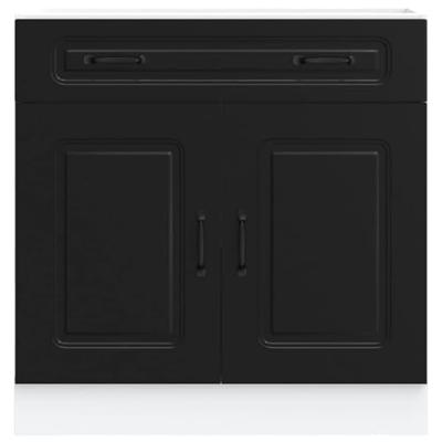 Keuken onderkast Kalmar bewerkt hout zwart