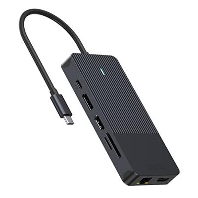 Rapoo USB-C Multiport Adapter, 12-in-1, grijs Desktop accessoire Zwart - thumbnail