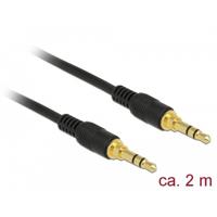 Delock 85549 Stereo Jackkabel 3,5 mm 3-pins male > male 2 m zwart - thumbnail