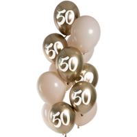 Golden Latte 50 Jaar Ballonnen Mix 12st (33cm) - thumbnail