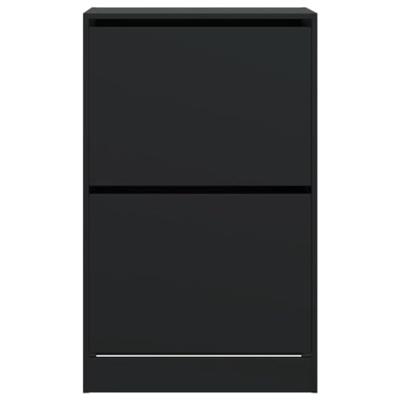 VidaXL Schoenenkast 60x34x96,5 cm bewerkt hout zwart