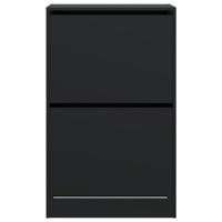 VidaXL Schoenenkast 60x34x96,5 cm bewerkt hout zwart - thumbnail