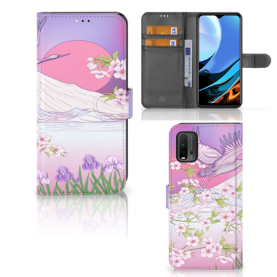 Xiaomi Redmi 9T | Poco M3 | Telefoonhoesje | Met pasjeshouder | Bird Flying
