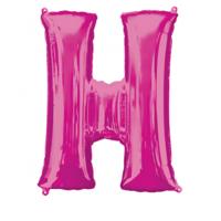 Folieballon Roze Letter &apos;H&apos; Groot - thumbnail