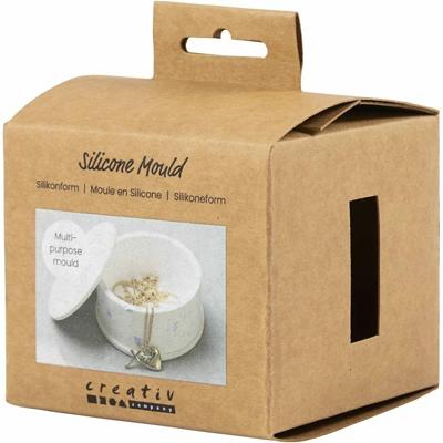 Creativ Company Siliconen vormen, pot met deksel, h: 4,5 cm, d 7,5 cm, 1 stuk/ 1 doos Creativ Company Siliconen vormen, pot met deksel, h: 4,5 cm, d 7,5 cm, 1 stuk/ 1 doos