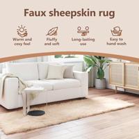 VidaXL Nep schapenvacht tapijt tafalla beige 80 x 250 cm polyester - thumbnail