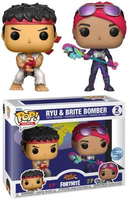 Street Fighter x Fortnite Double Pack Funko Pop Vinyl: Ryu & Brite Bomber