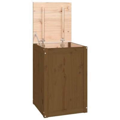 VidaXL Wasmand 44x44x66 cm massief grenenhout honingbruin VidaXL Wasmand 44x44x66 cm massief grenenhout honingbruin