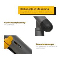 BakkerElkhuizen BE Flexible Dual 88,9 cm (35 ) Grijs Bureau - thumbnail