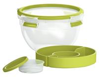 Emsa Clip & Go Snackbox 1 l Kunststof Met deksel, Vaatwasserbestendig Transparant, Groen 518097 - thumbnail