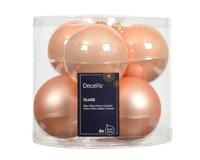 Kerstballen Glas Ø8cm Peach Pearl 6st - thumbnail