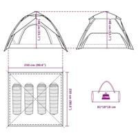 VidaXL Koepeltent 4-persoons snelontgrendeling grijs en oranje - thumbnail