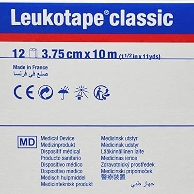 Leukotape Classic 10m x 3.75cm wit 47109 12 Stuks