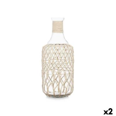 Decoratieve fles Gift Decor Wit Transparant 20 x 48 x 20 cm 19 x 48 cm Decoratief (2 Stuks)
