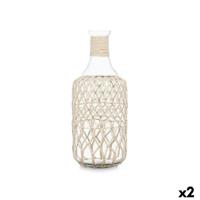 Decoratieve fles Gift Decor Wit Transparant 20 x 48 x 20 cm 19 x 48 cm Decoratief (2 Stuks) - thumbnail