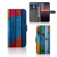 Sony Xperia 10 II | Book Style Case | Wood Heart - Cadeau voor je Vriend - thumbnail