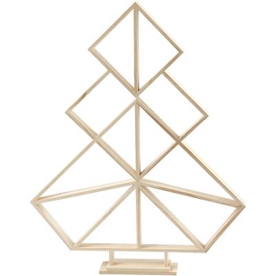 Creativ Company Geometrische kerstboom van hout, h: 60 cm, b: 47 cm, 1 stuk