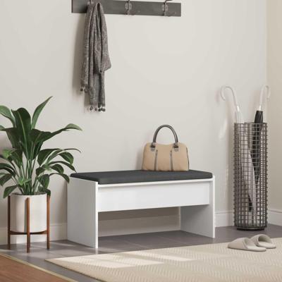 Halbank met kussen Wit 80 x 38 x 46 cm