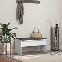 Halbank met kussen Wit 80 x 38 x 46 cm - thumbnail