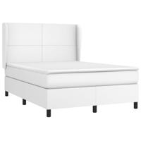 Boxspring met matras kunstleer wit 140x200 cm - thumbnail